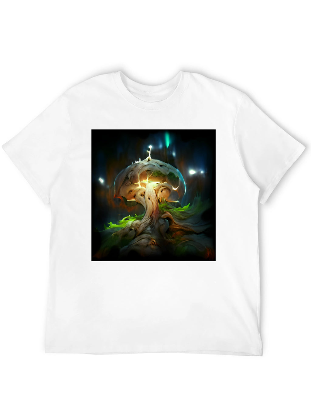 Enchanted Tree Graphic Tee - Black Cotton Blend