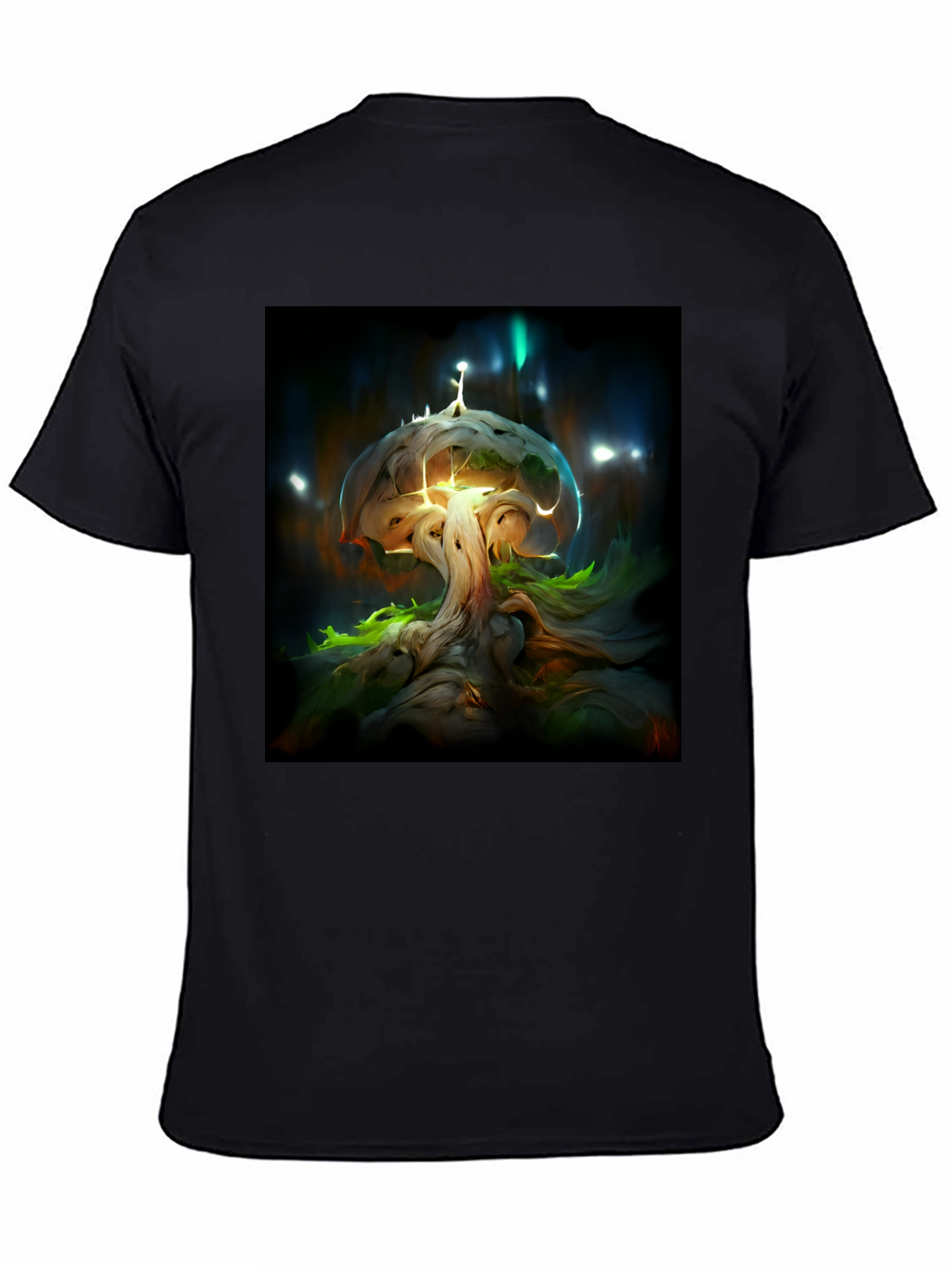 Enchanted Tree Graphic Tee - Black Cotton Blend