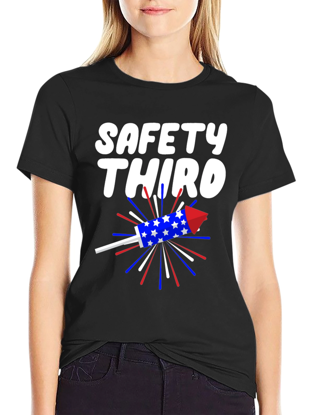 Safety Third T-Shirt Patriotic Rocket Tee