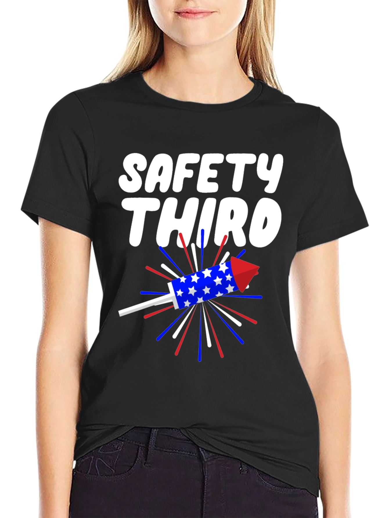 Safety Third T-Shirt Patriotic Rocket Tee