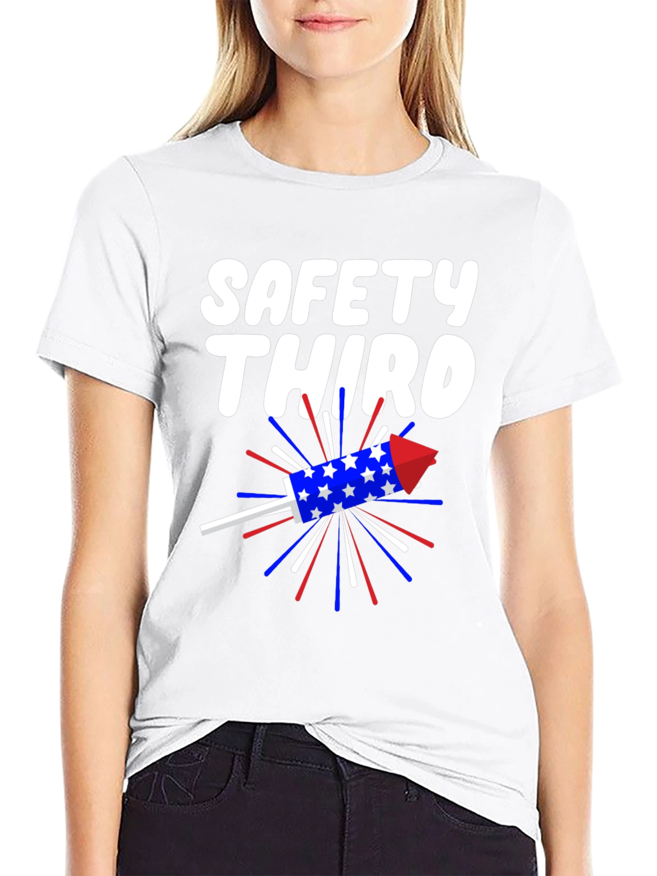 Safety Third T-Shirt Patriotic Rocket Tee