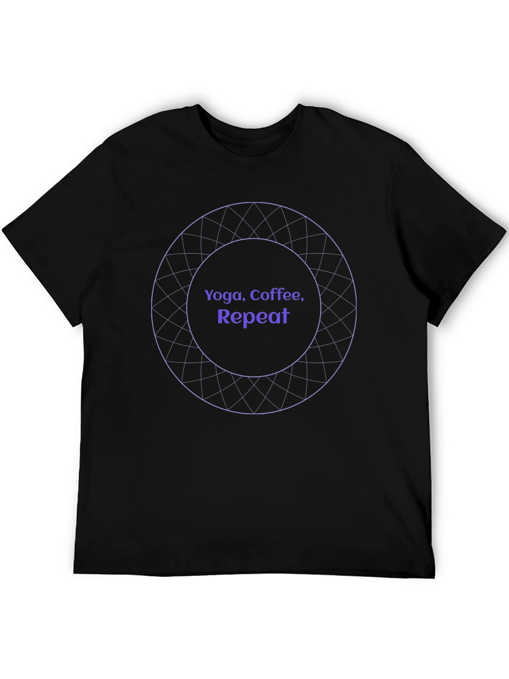 Yoga Coffee Repeat Graphic Tee - Black