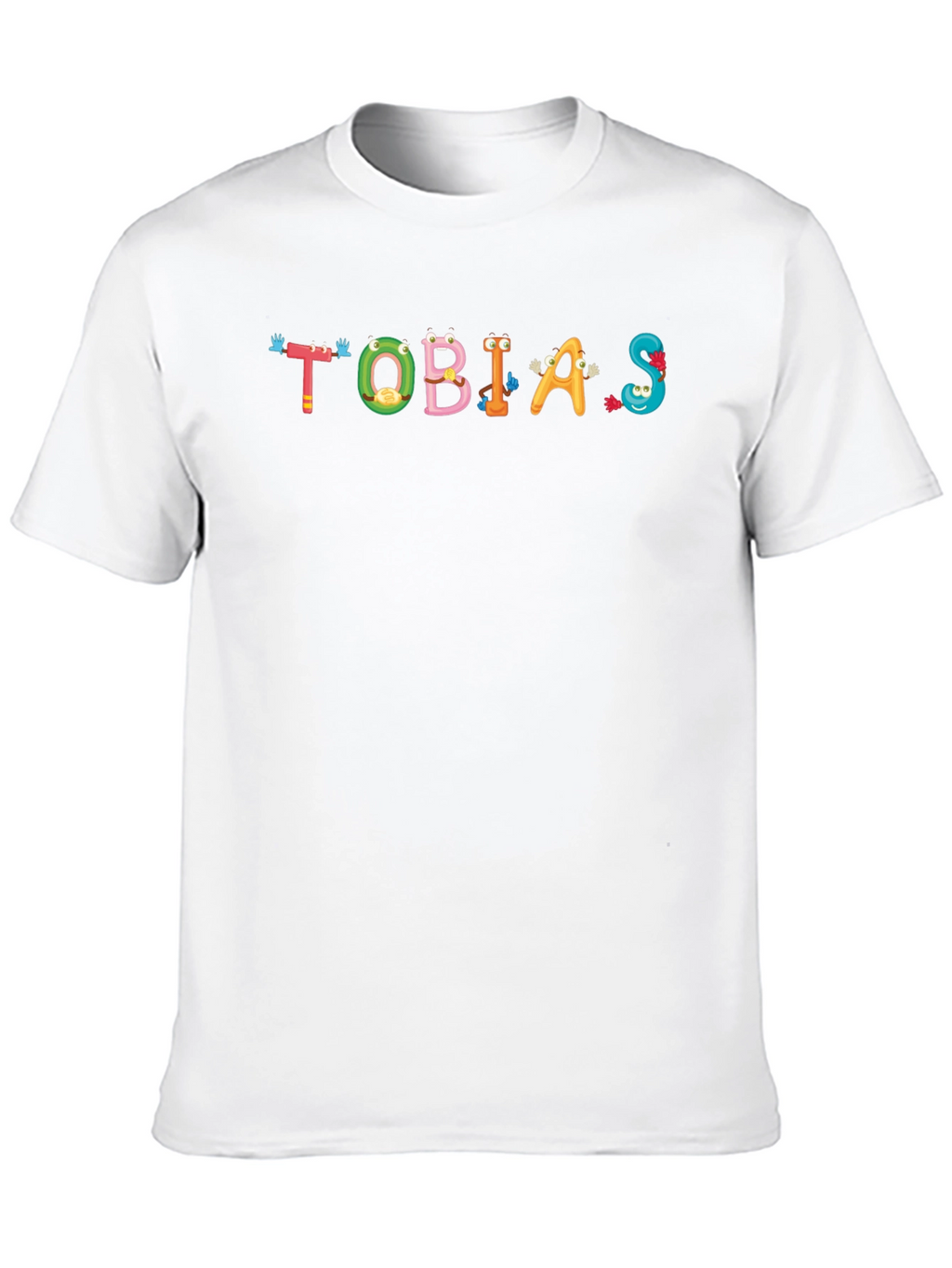 Tobias Cartoon Name Black Cotton Tee