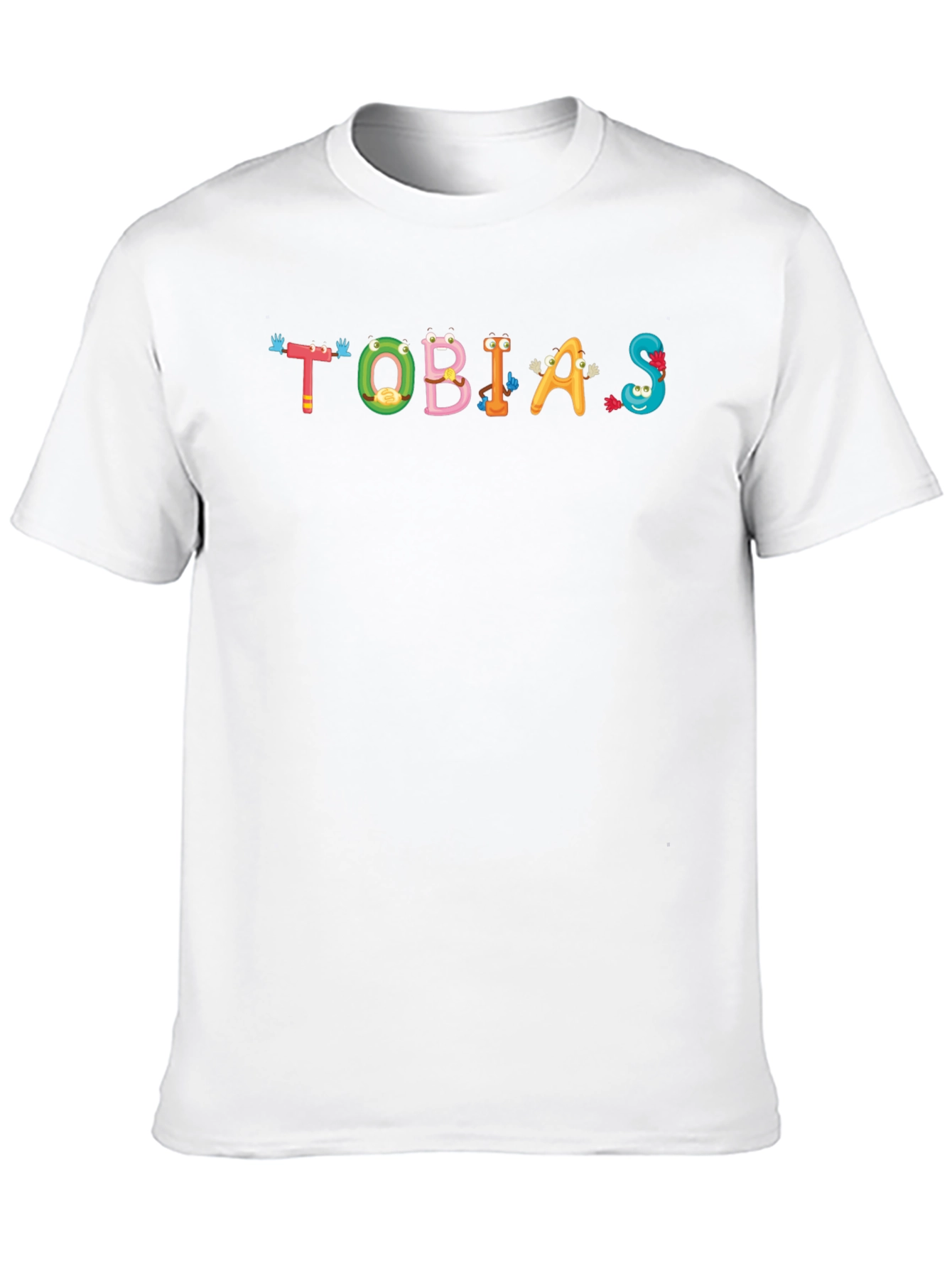 Tobias Cartoon Name Black Cotton Tee