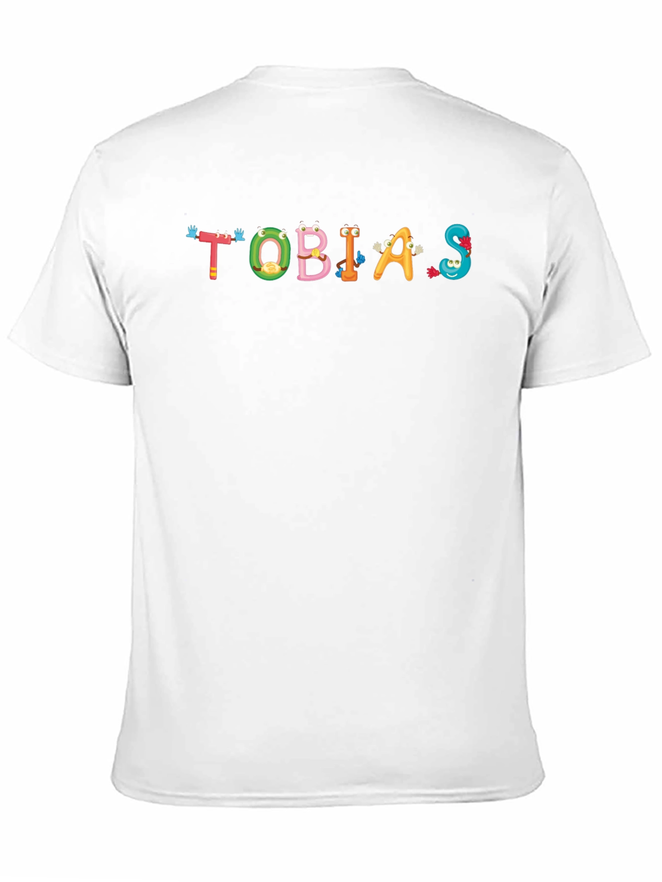 Tobias Cartoon Name Black Cotton Tee