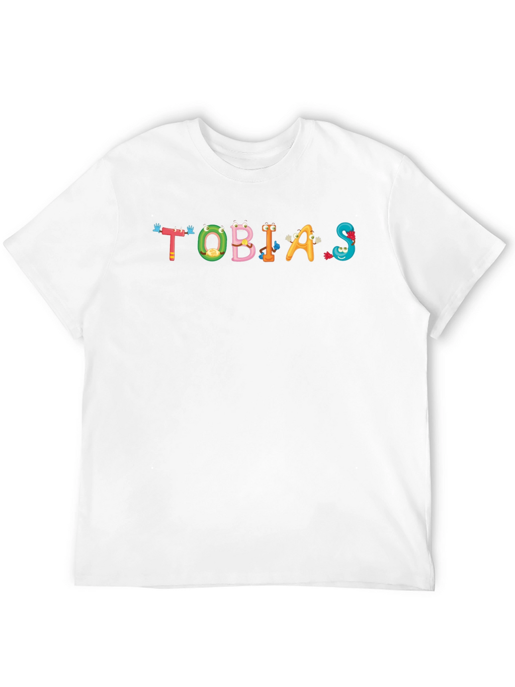 Tobias Cartoon Name Black Cotton Tee
