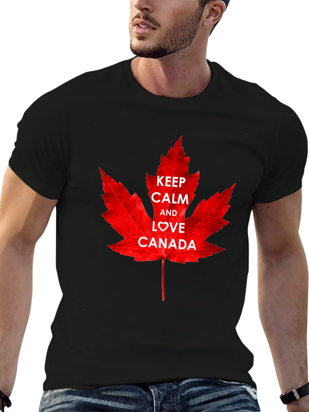 Keep Calm and Love Canada T-Shirt - Maple Leaf
