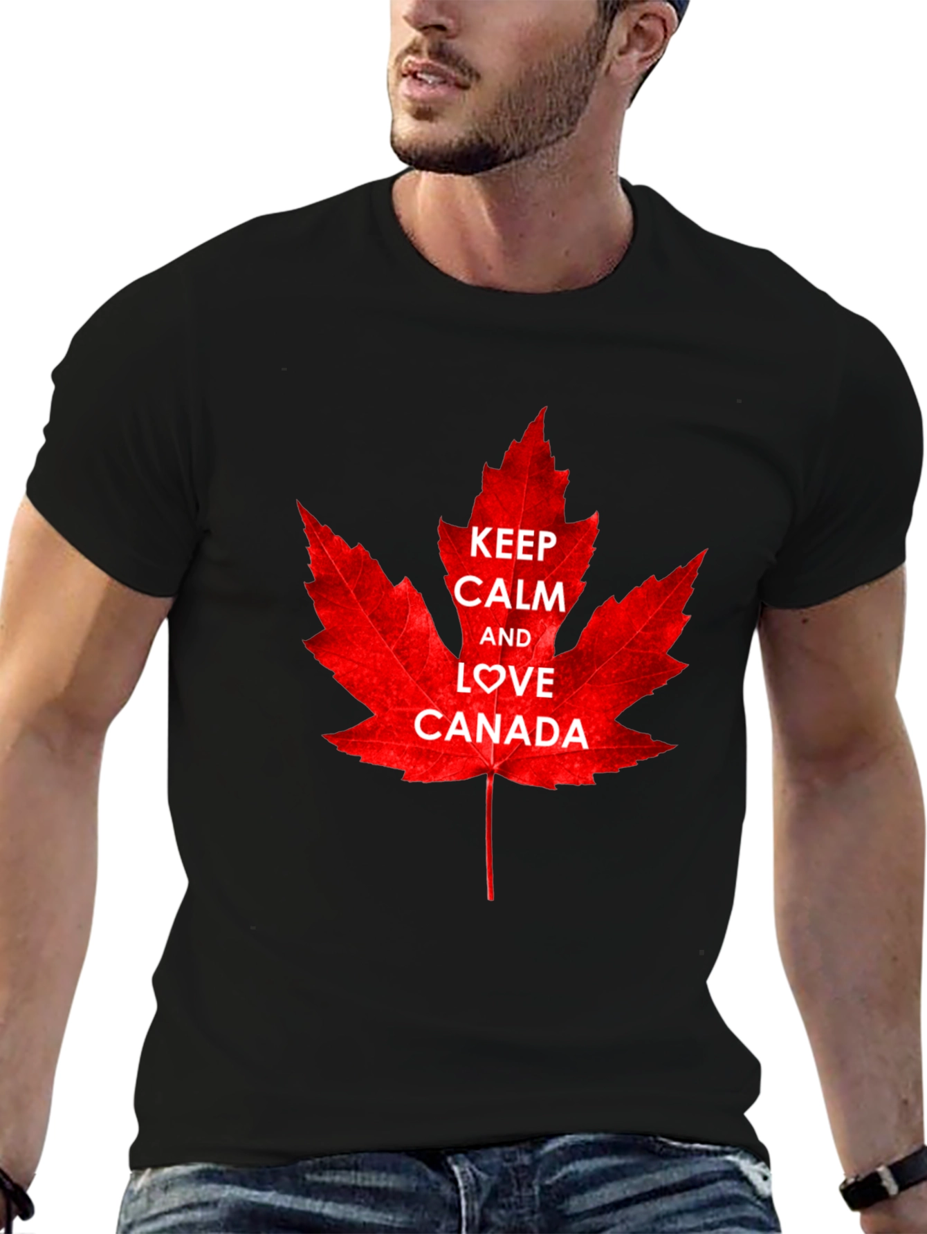 Keep Calm and Love Canada T-Shirt - Maple Leaf