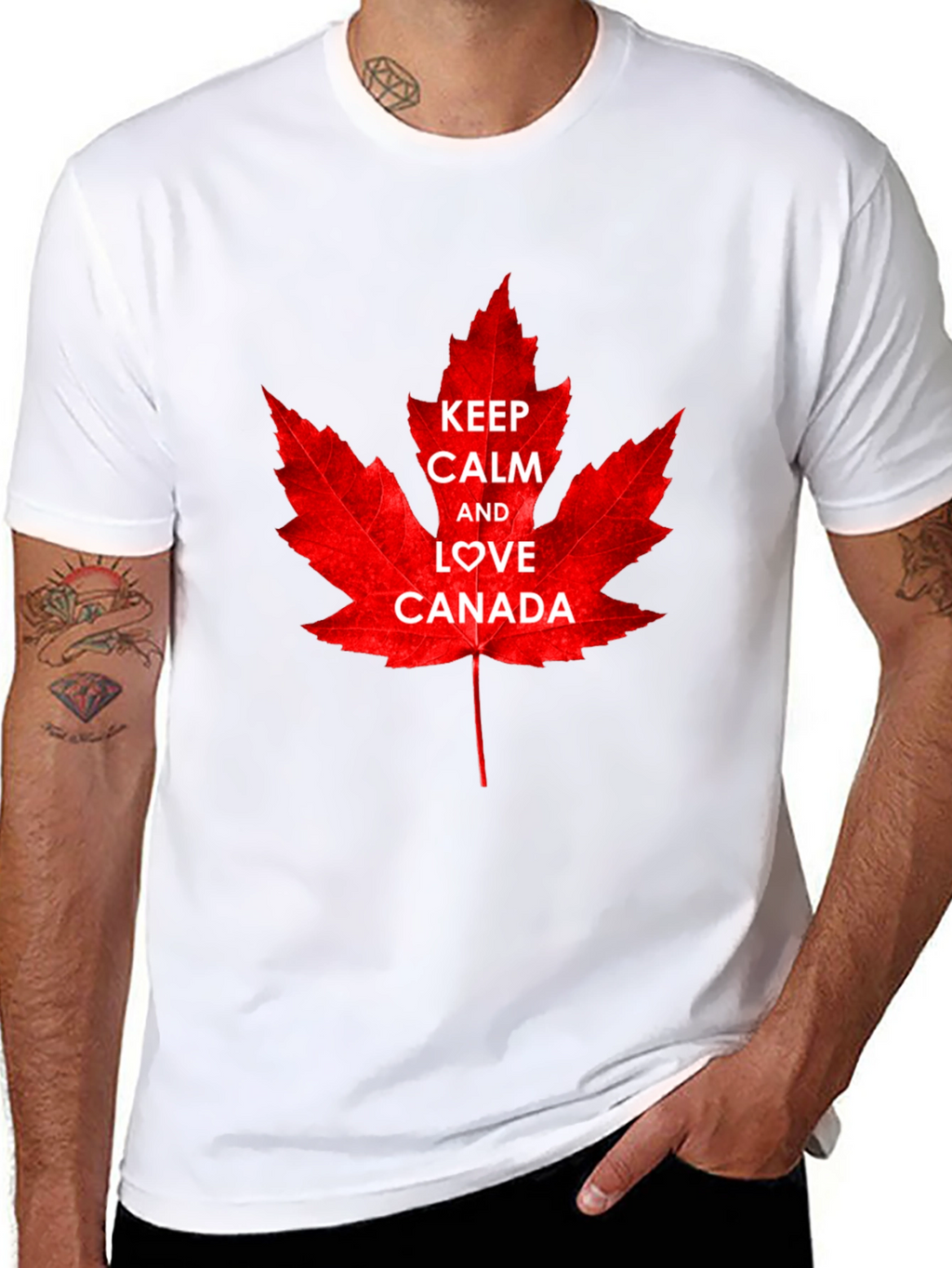 Keep Calm and Love Canada T-Shirt - Maple Leaf