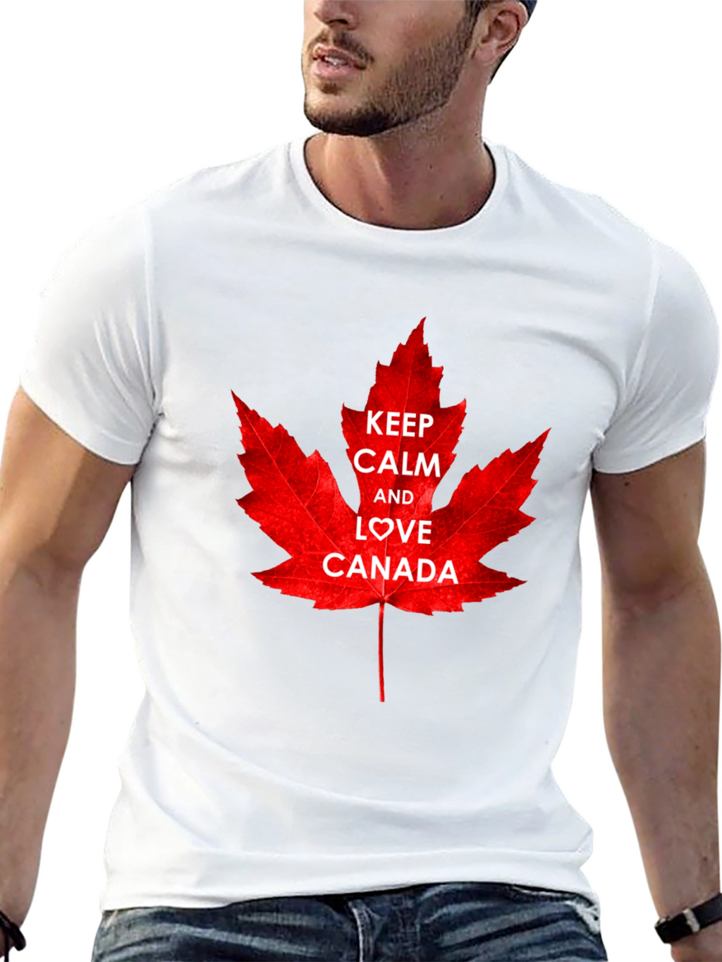 Keep Calm and Love Canada T-Shirt - Maple Leaf