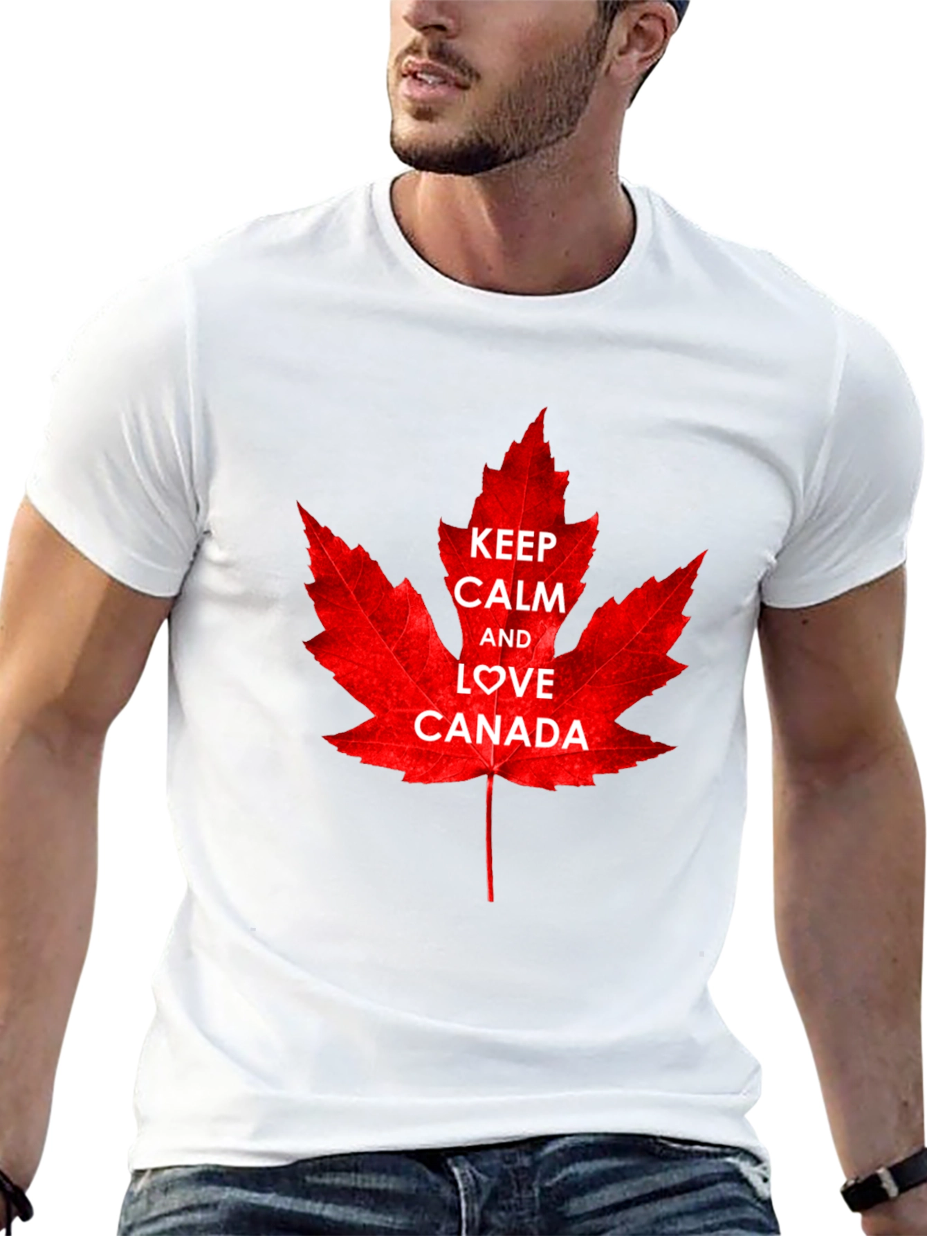 Keep Calm and Love Canada T-Shirt - Maple Leaf