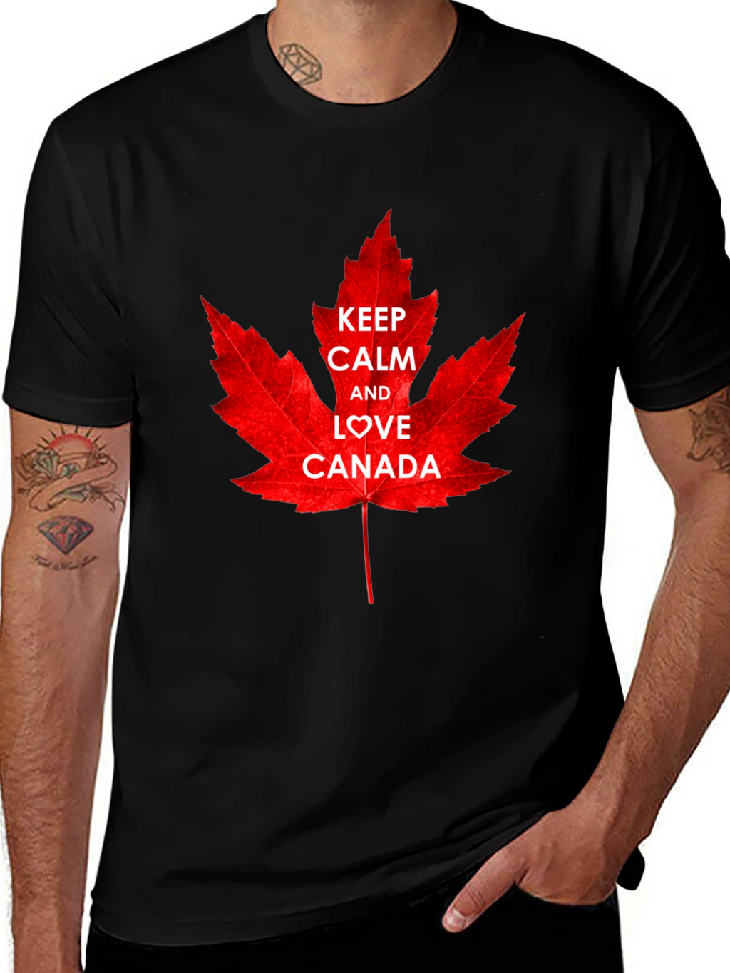Keep Calm and Love Canada T-Shirt - Maple Leaf