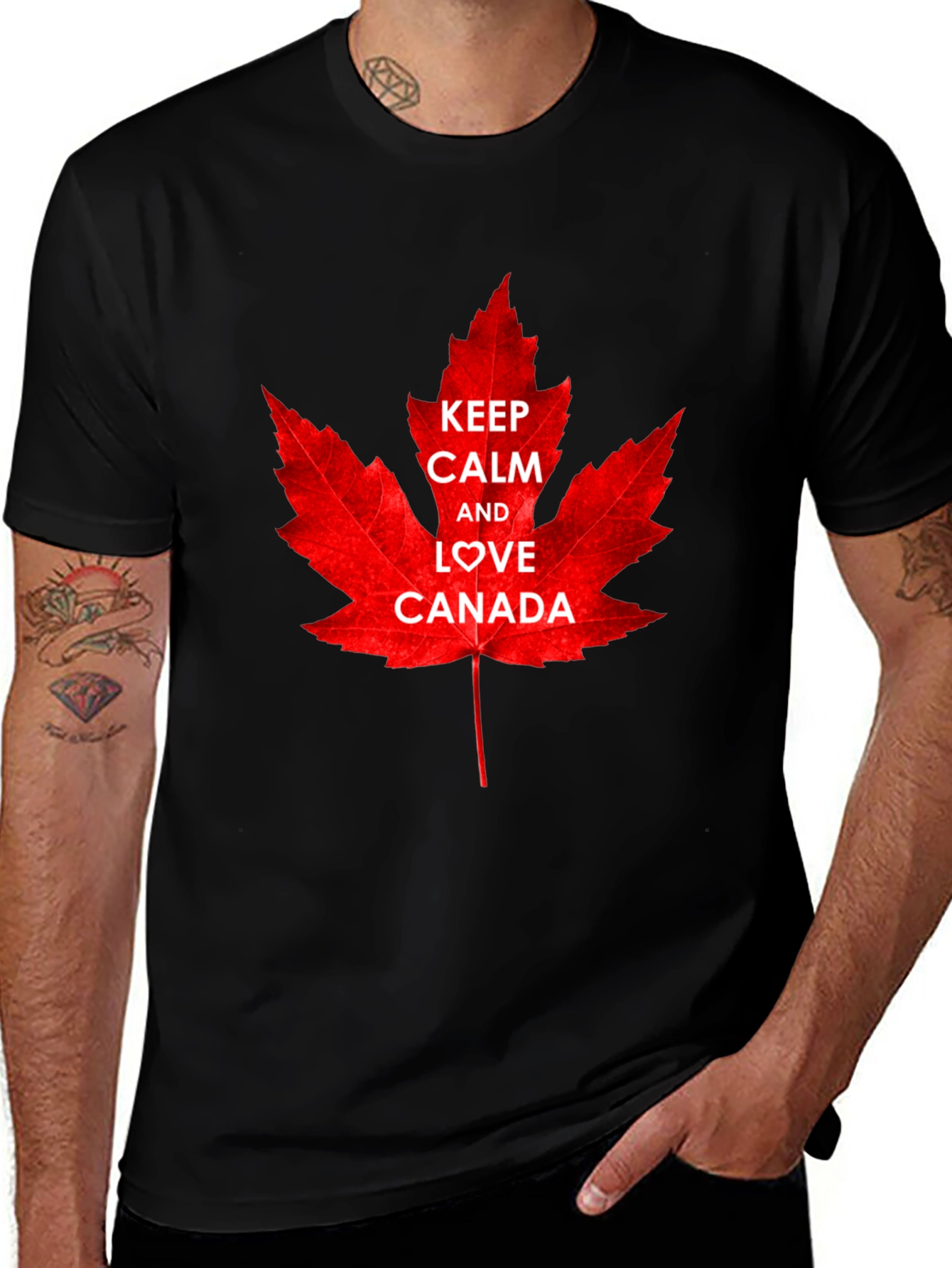 Keep Calm and Love Canada T-Shirt - Maple Leaf