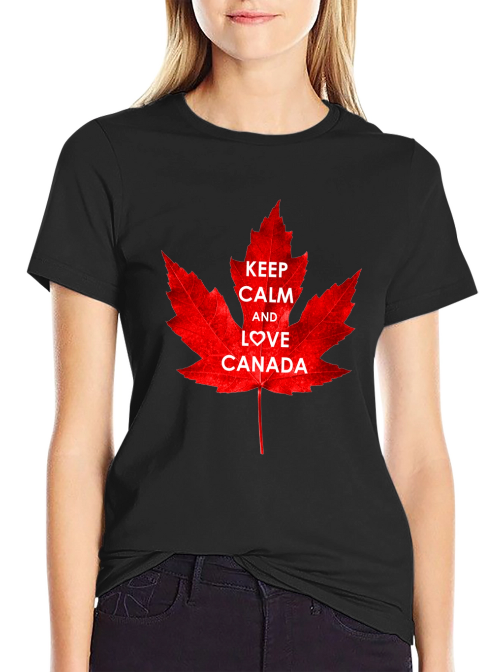 Keep Calm and Love Canada T-Shirt - Maple Leaf