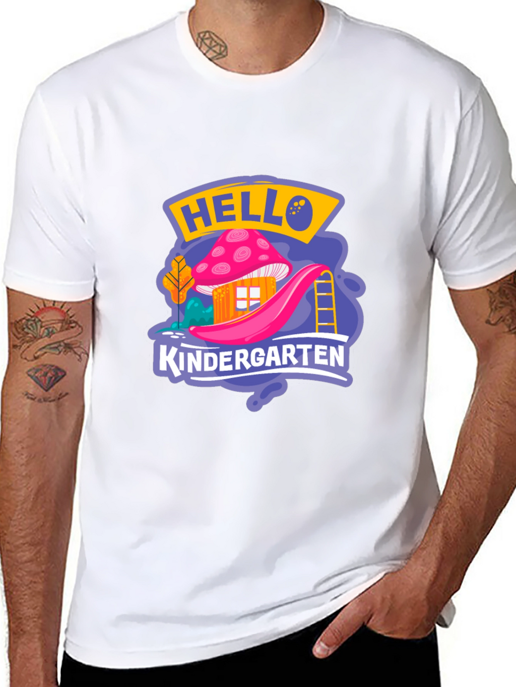 Hello Kindergarten Black T-Shirt