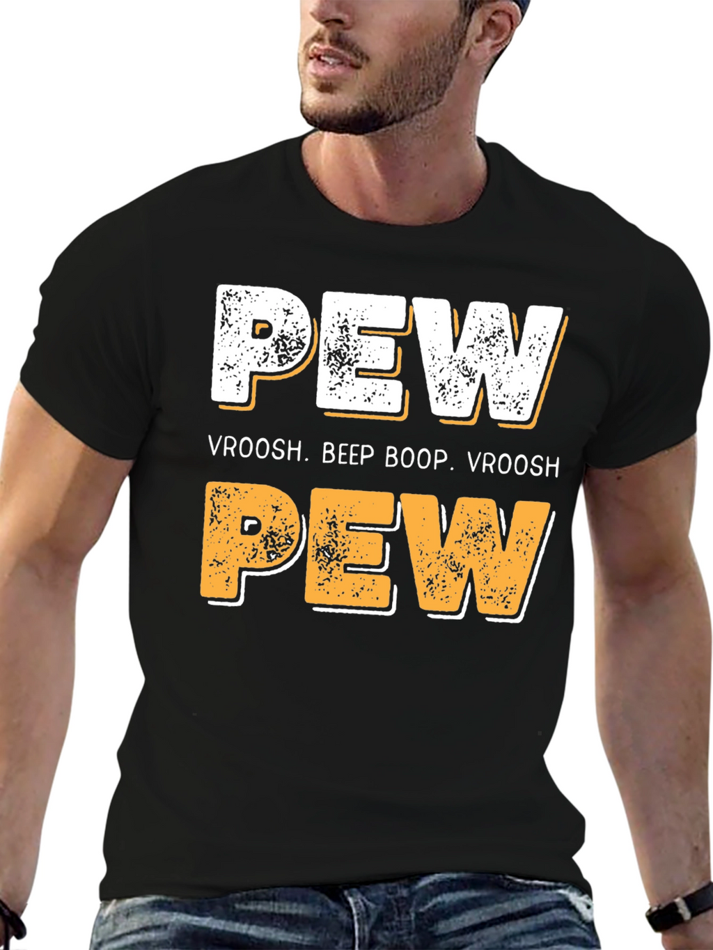 Pew Vroosh Funny Graphic T-Shirt