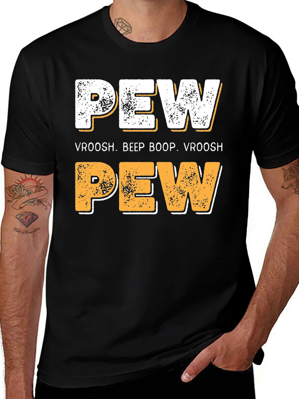Pew Vroosh Funny Graphic T-Shirt