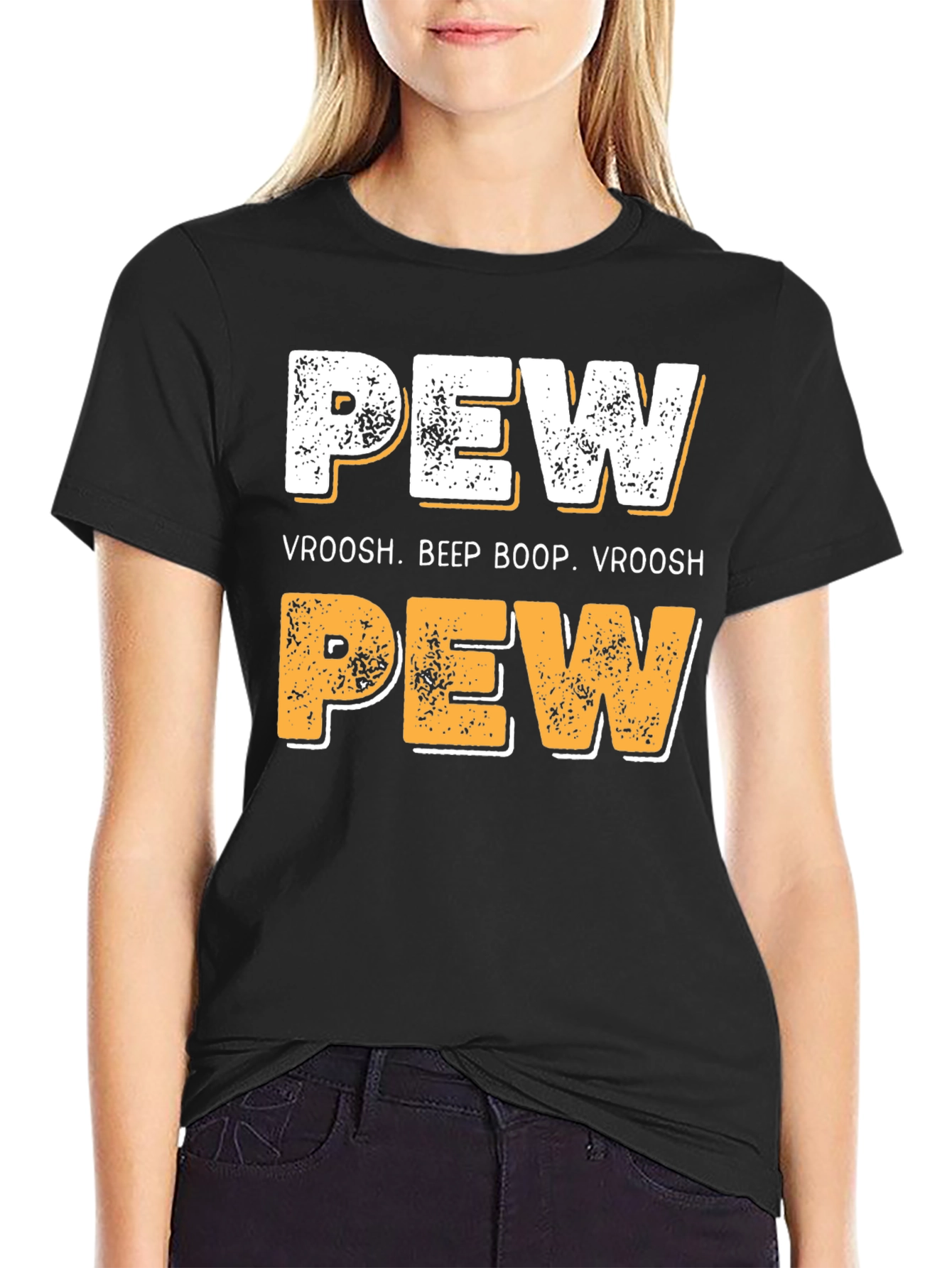 Pew Vroosh Funny Graphic T-Shirt
