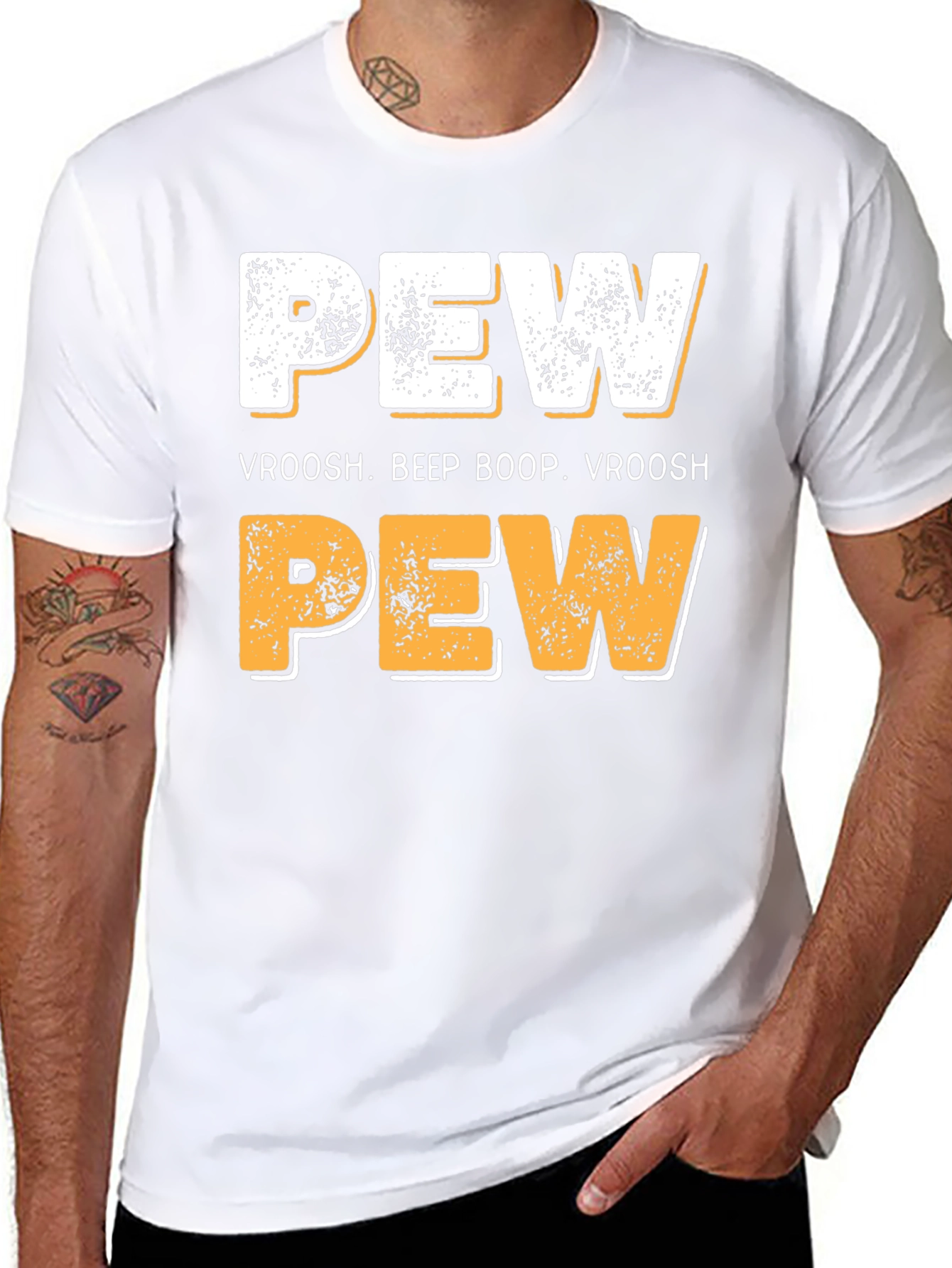 Pew Vroosh Funny Graphic T-Shirt