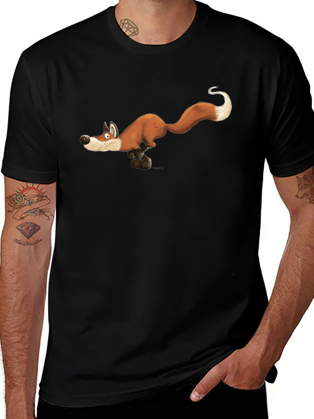 Running Fox Graphic Tee - Black