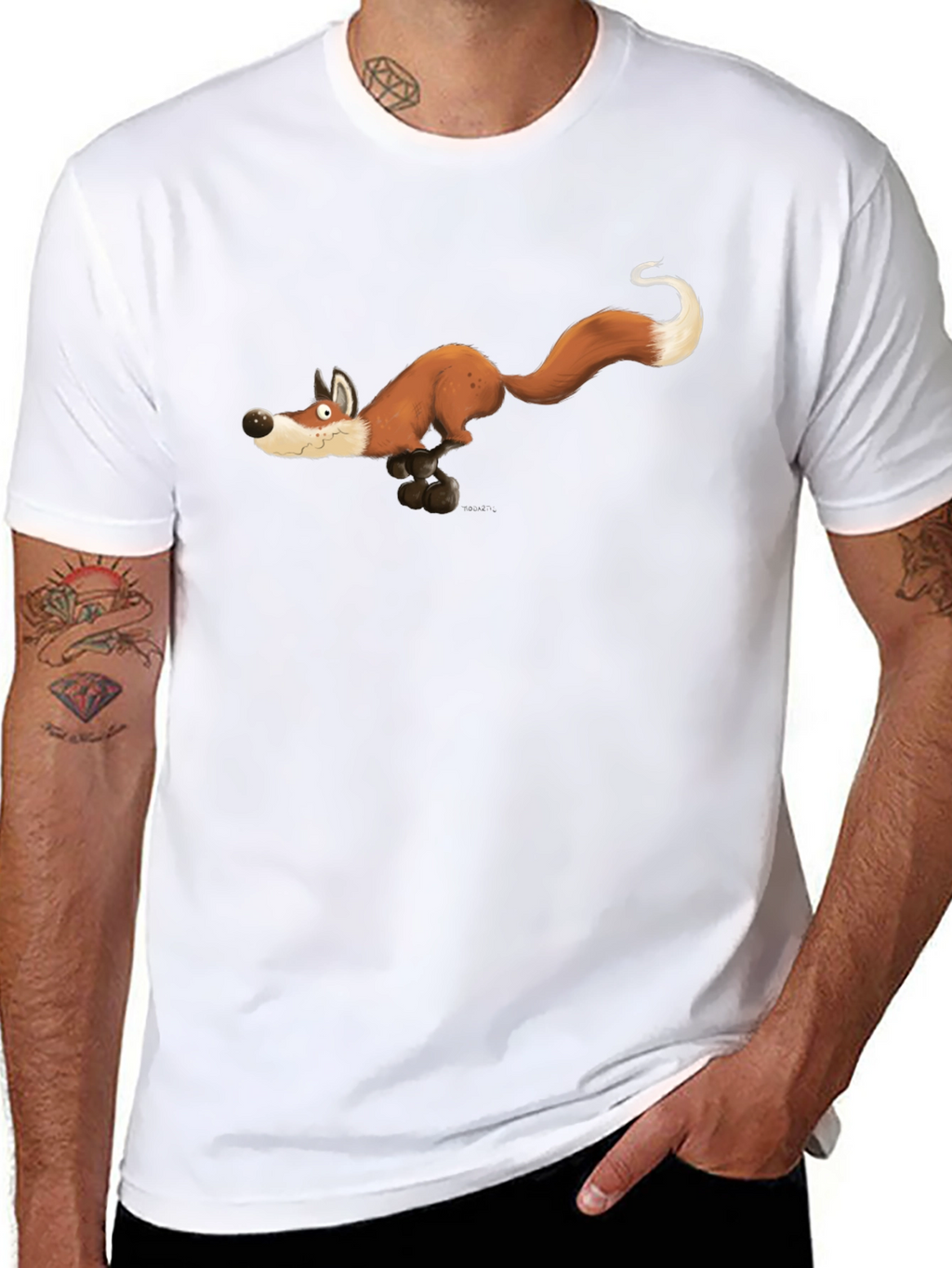 Running Fox Graphic Tee - Black