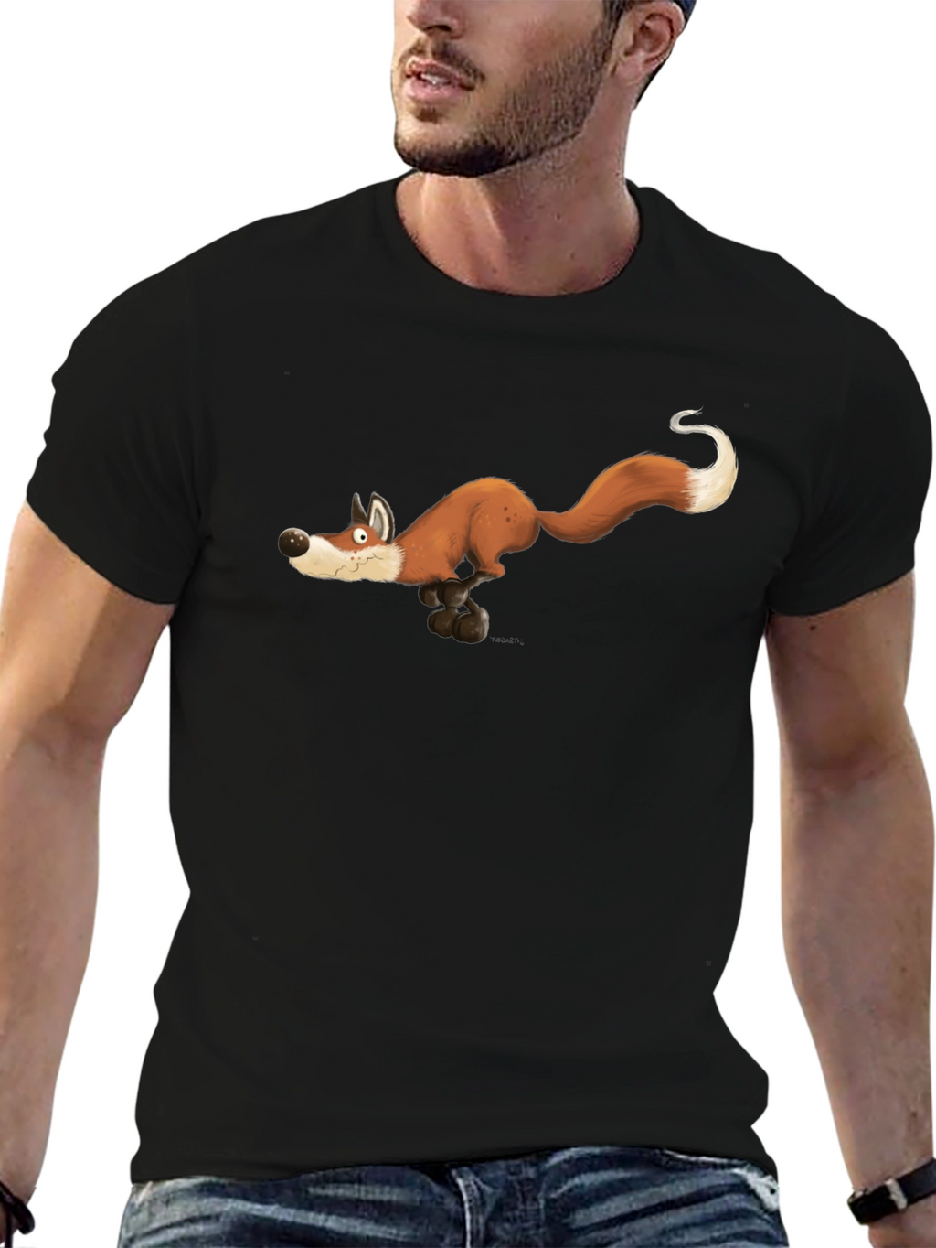 Running Fox Graphic Tee - Black