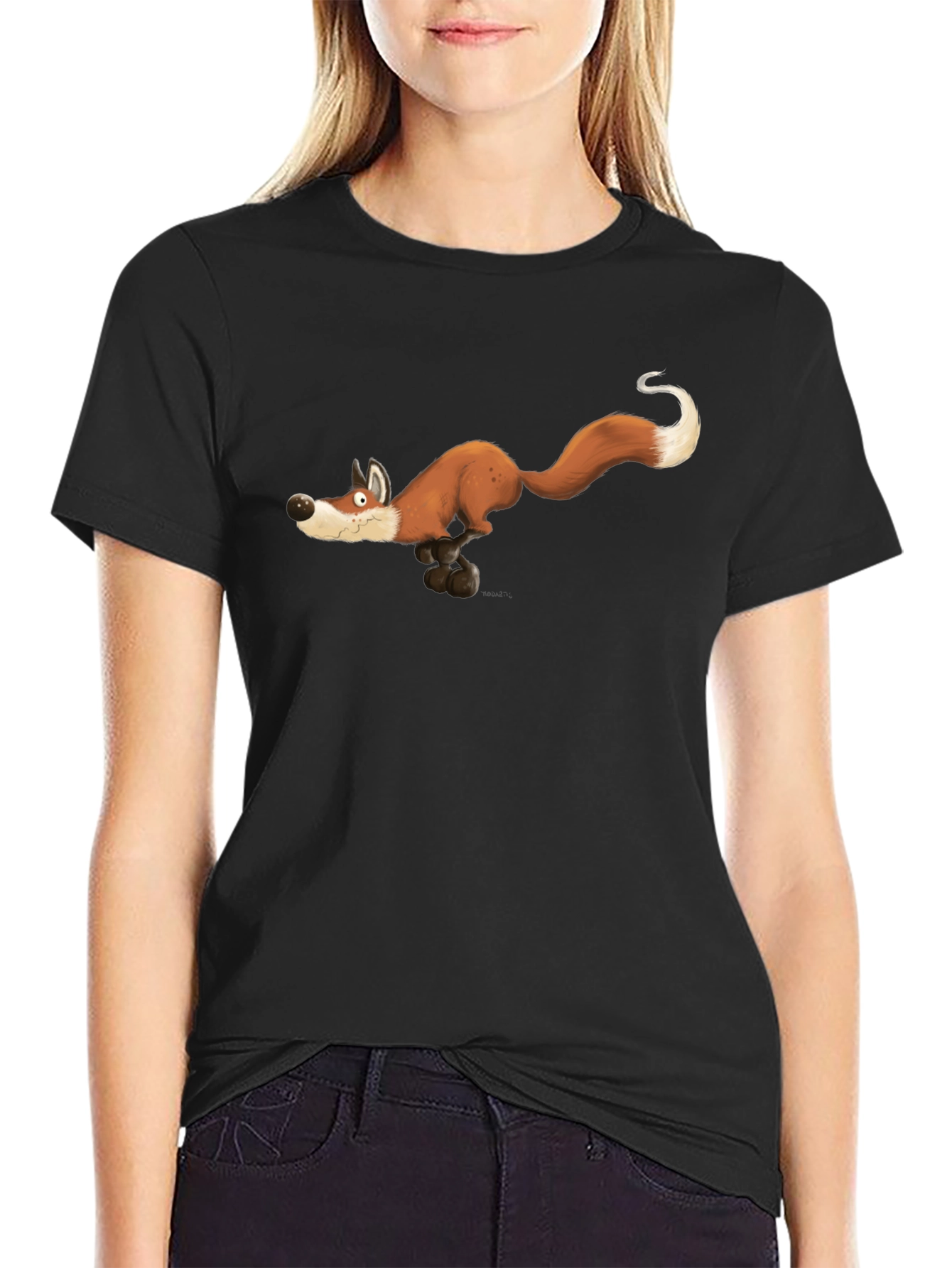 Running Fox Graphic Tee - Black