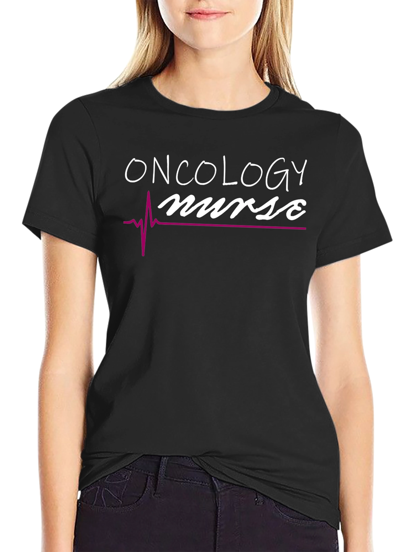 Oncology Nurse T-Shirt - Heartbeat Design