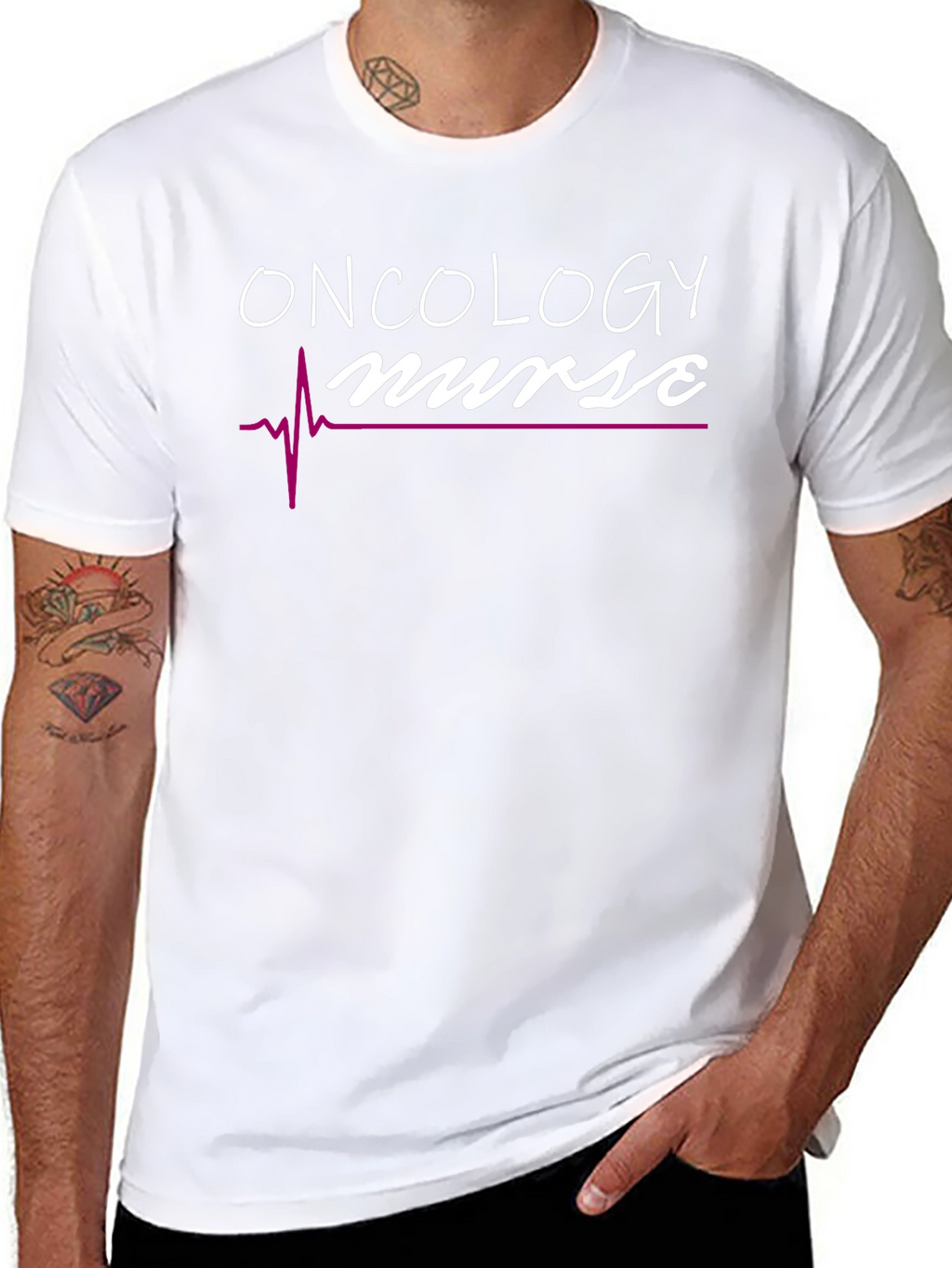 Oncology Nurse T-Shirt - Heartbeat Design