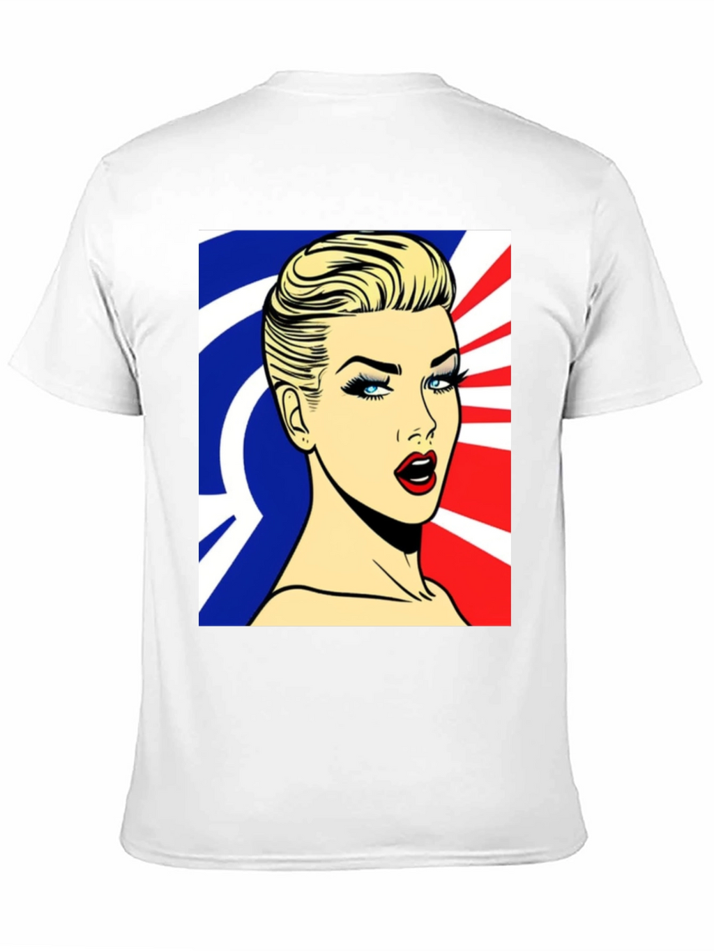 Pop Art Woman Graphic Print Black T-Shirt