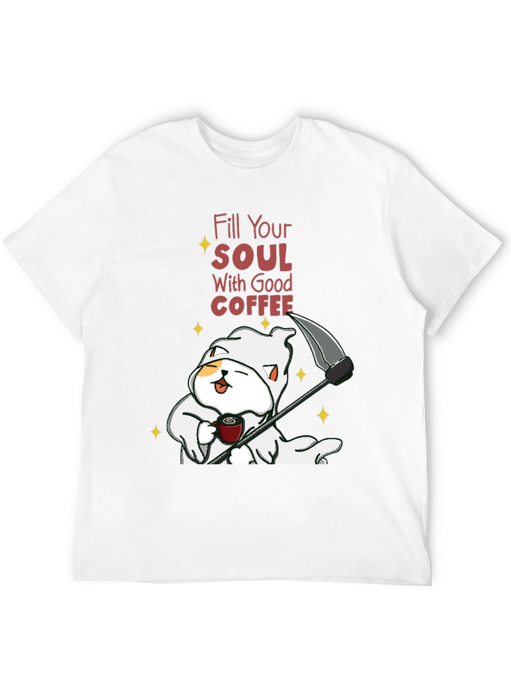 Coffee Cat Grim Reaper T-Shirt