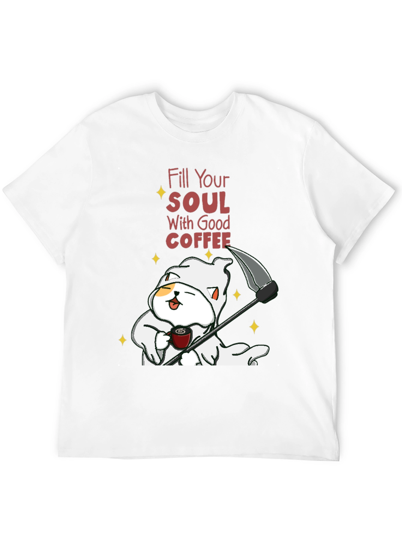Coffee Cat Grim Reaper T-Shirt