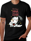 Coffee Cat Grim Reaper T-Shirt