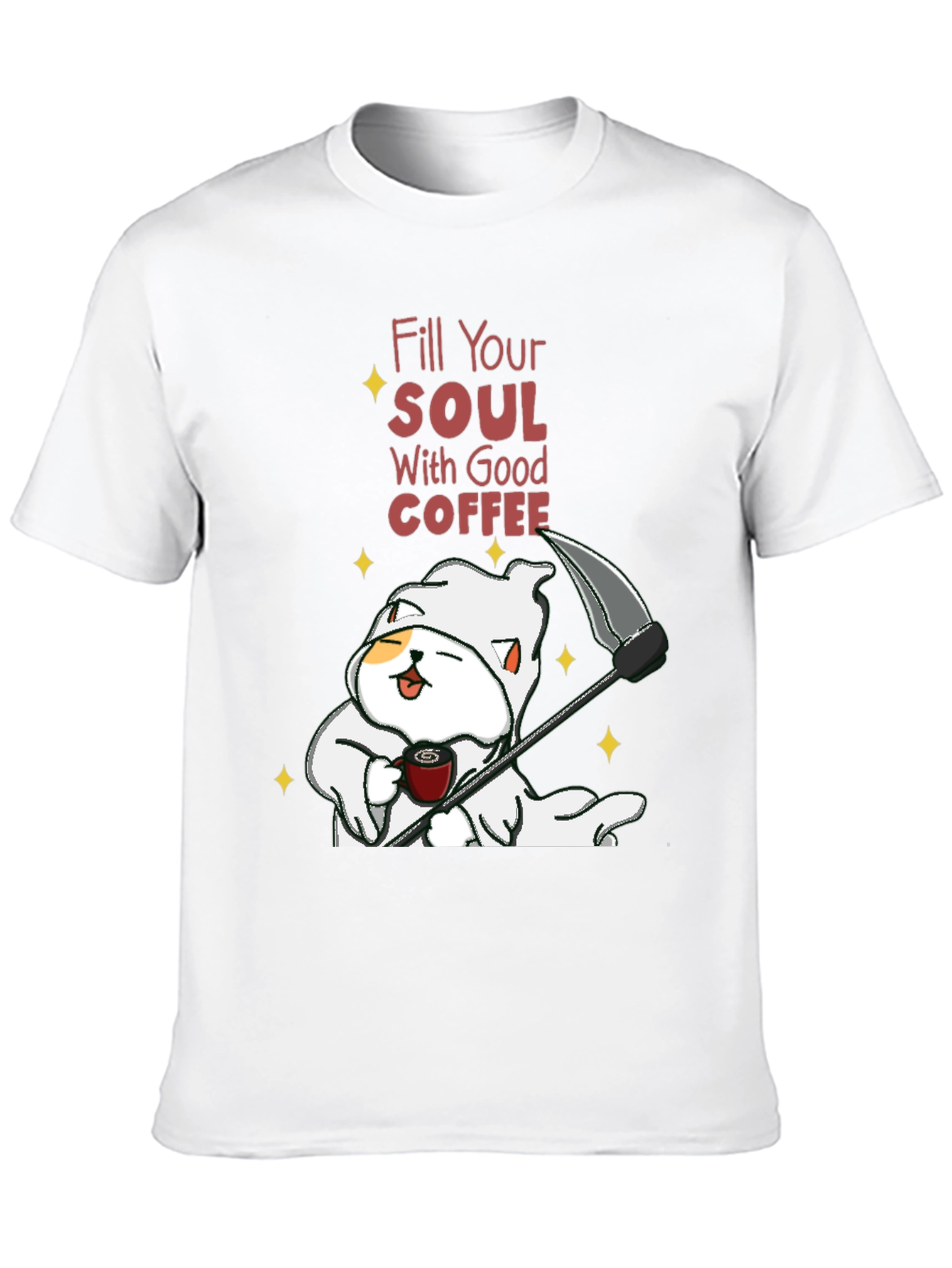 Coffee Cat Grim Reaper T-Shirt