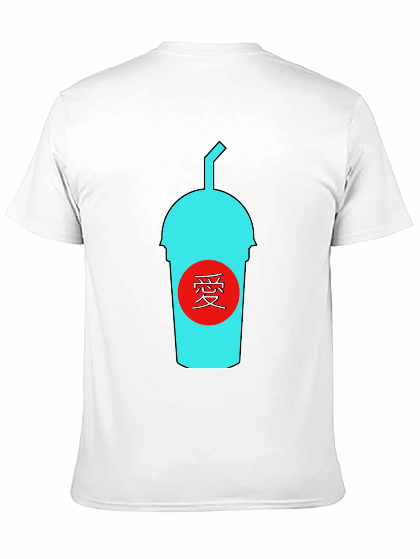 Black T-Shirt with Graphic Drink Design