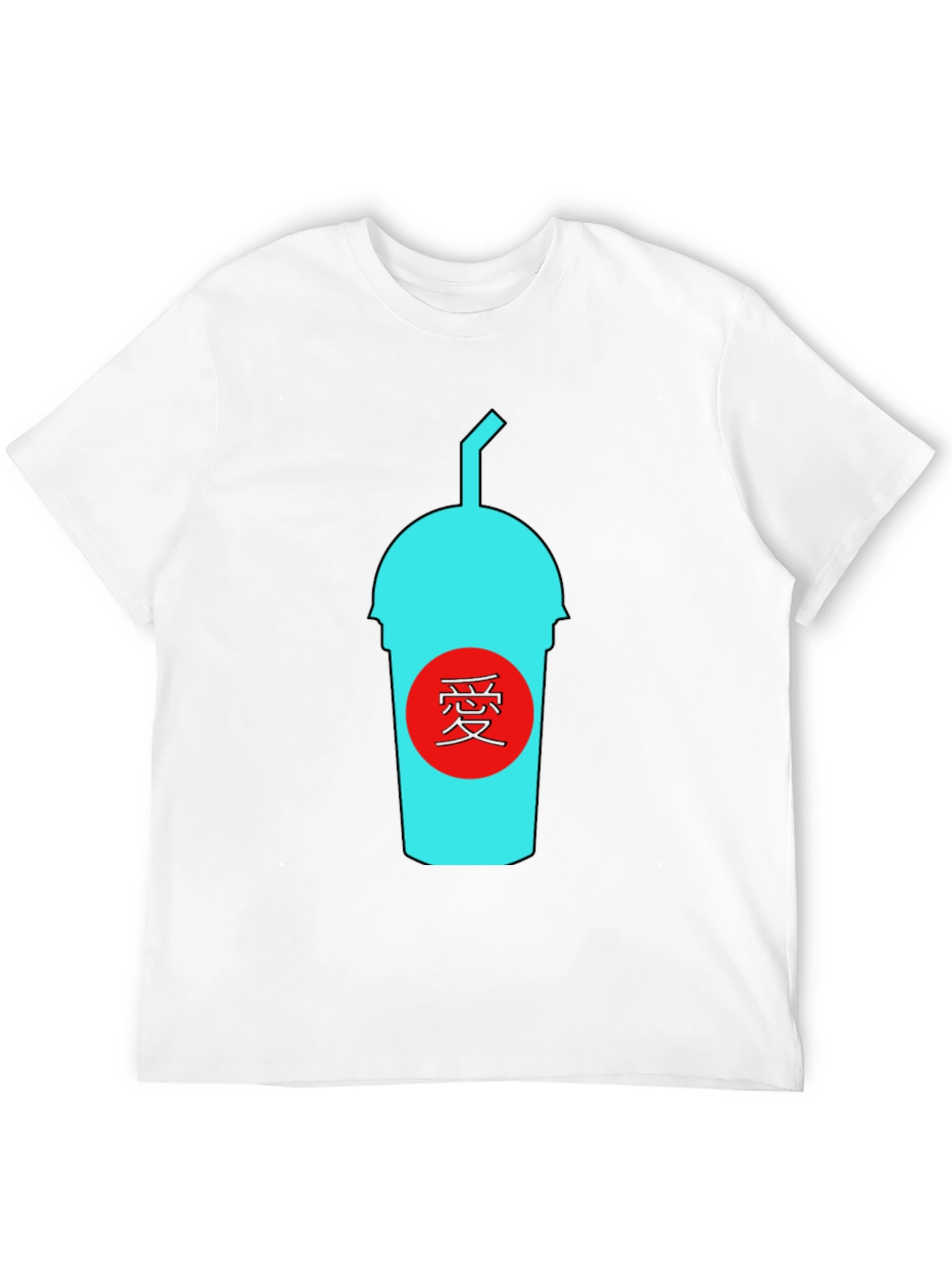Black T-Shirt with Graphic Drink Design