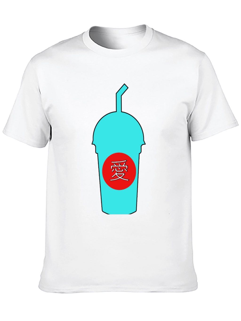 Black T-Shirt with Graphic Drink Design