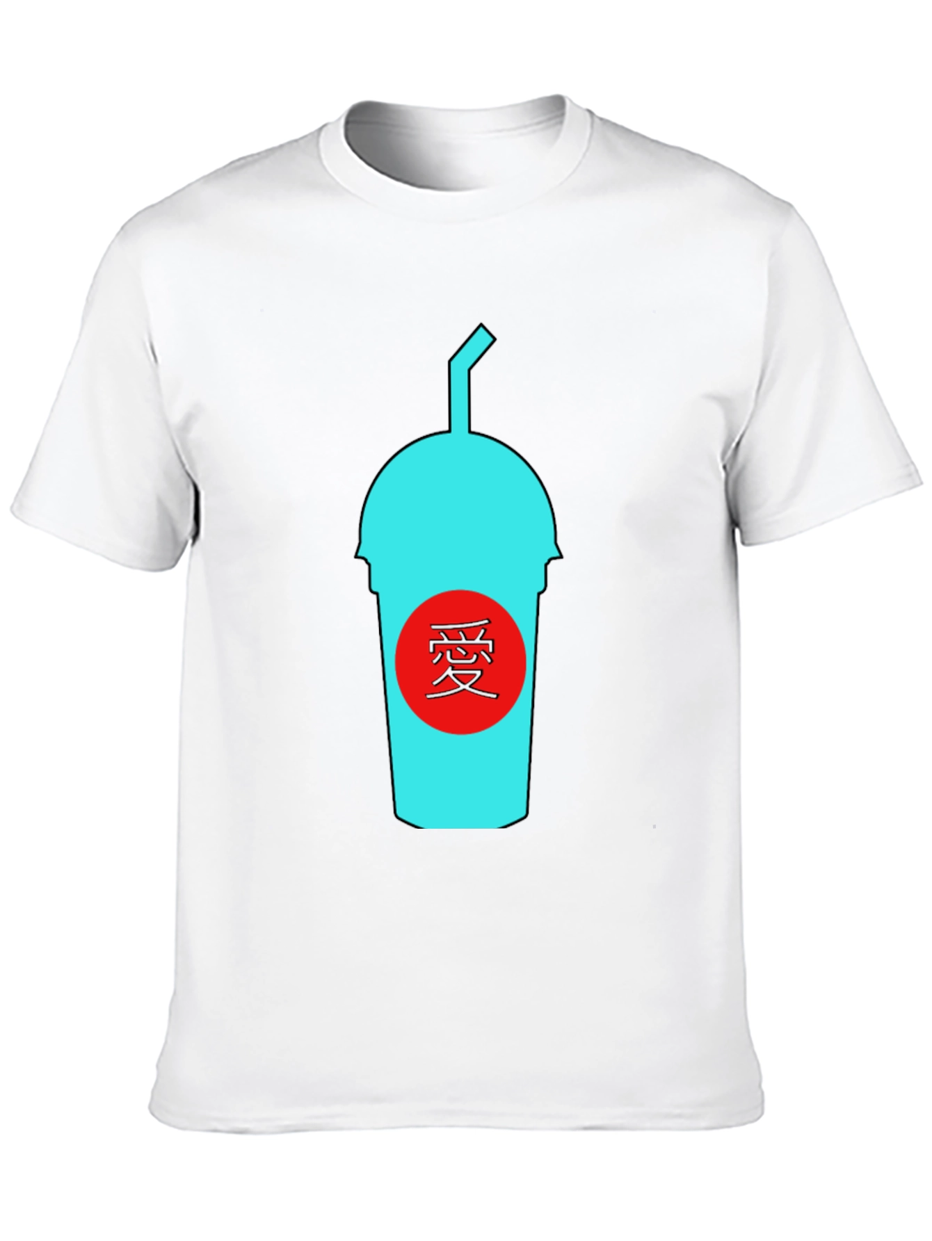 Black T-Shirt with Graphic Drink Design