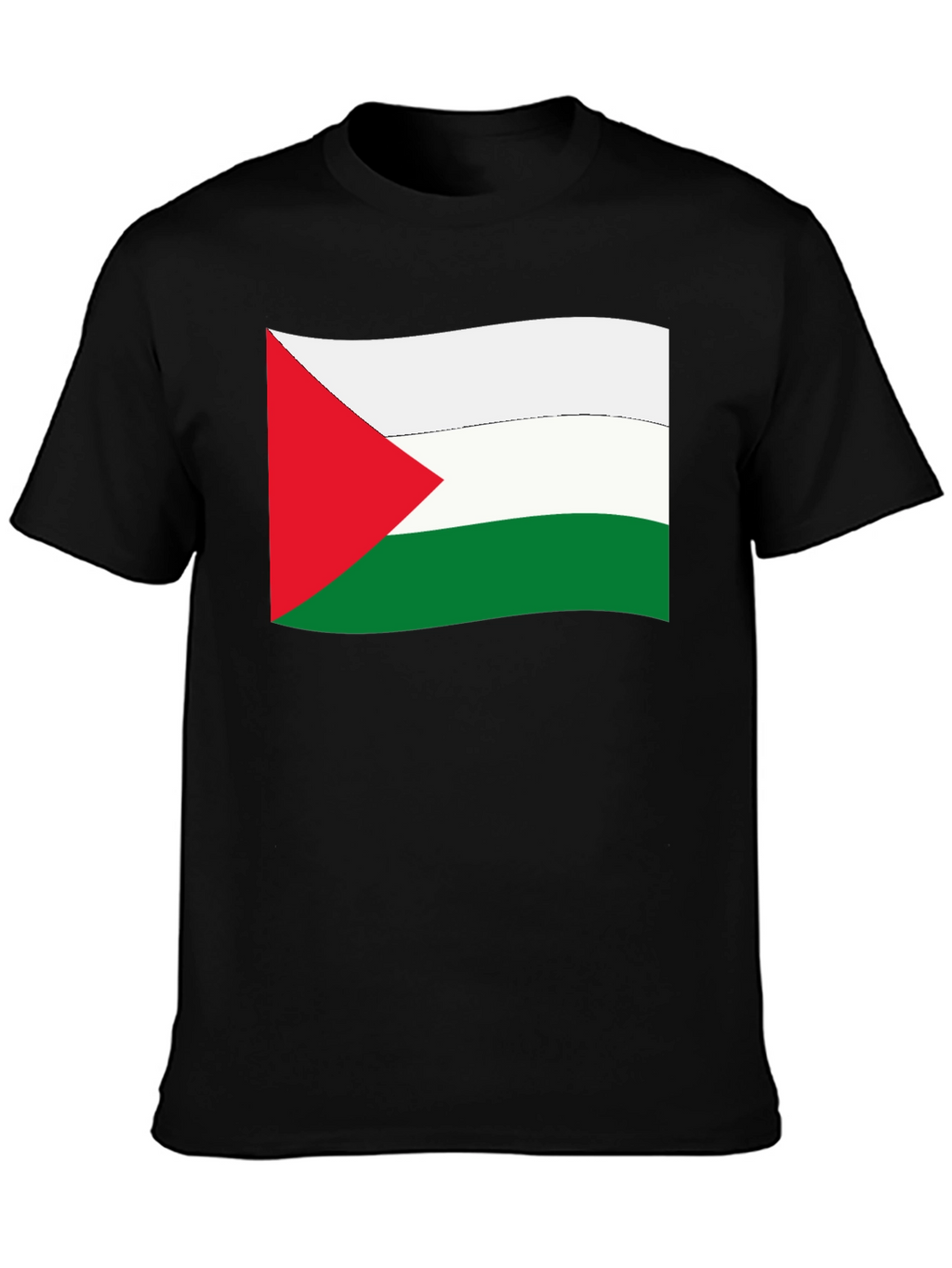 Palestine Flag Graphic Tee - Black Cotton T-Shirt