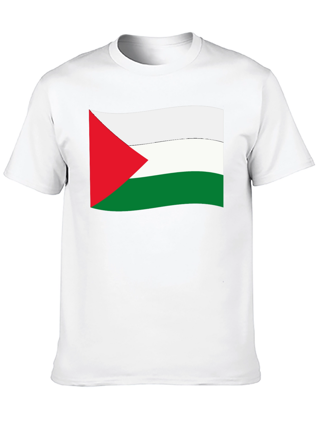 Palestine Flag Graphic Tee - Black Cotton T-Shirt