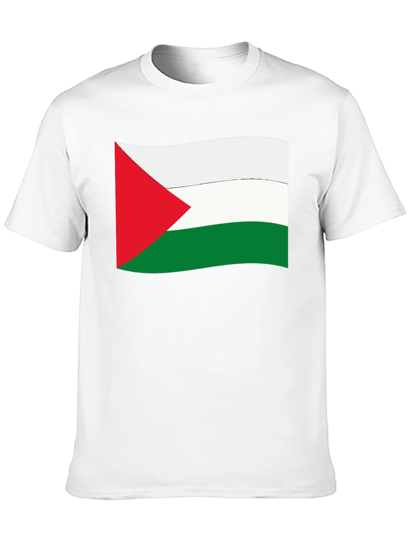Palestine Flag Graphic Tee - Black Cotton T-Shirt