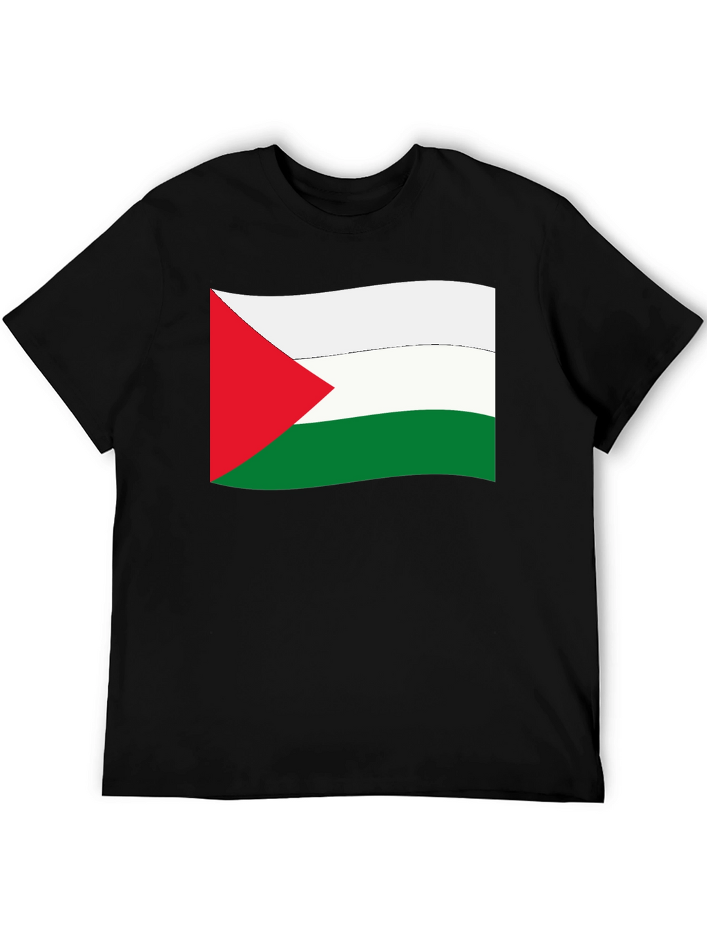 Palestine Flag Graphic Tee - Black Cotton T-Shirt