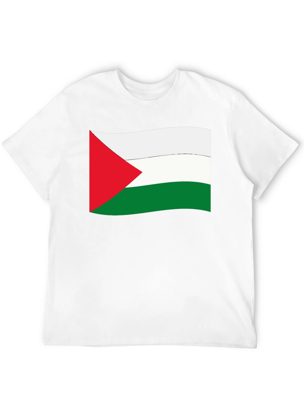 Palestine Flag Graphic Tee - Black Cotton T-Shirt