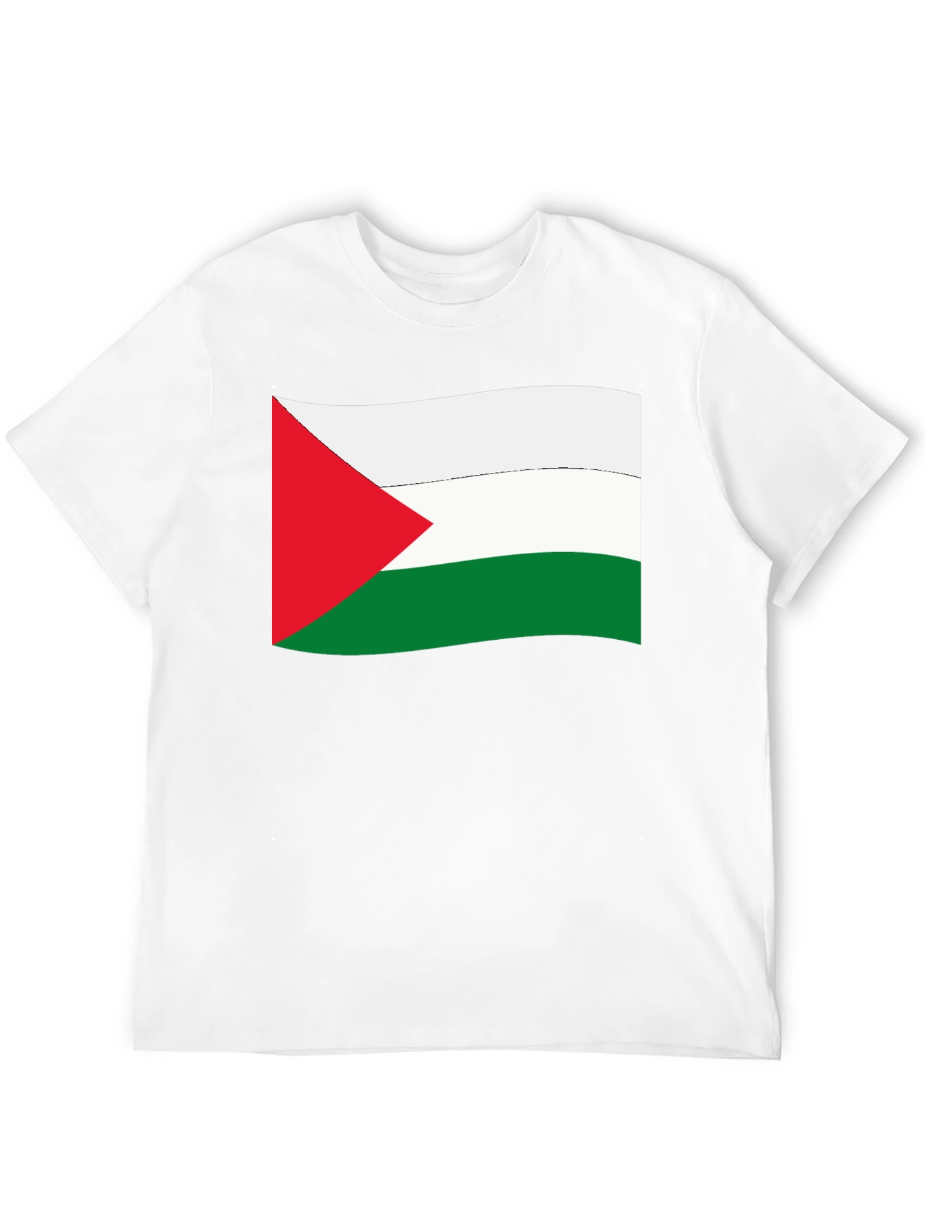 Palestine Flag Graphic Tee - Black Cotton T-Shirt