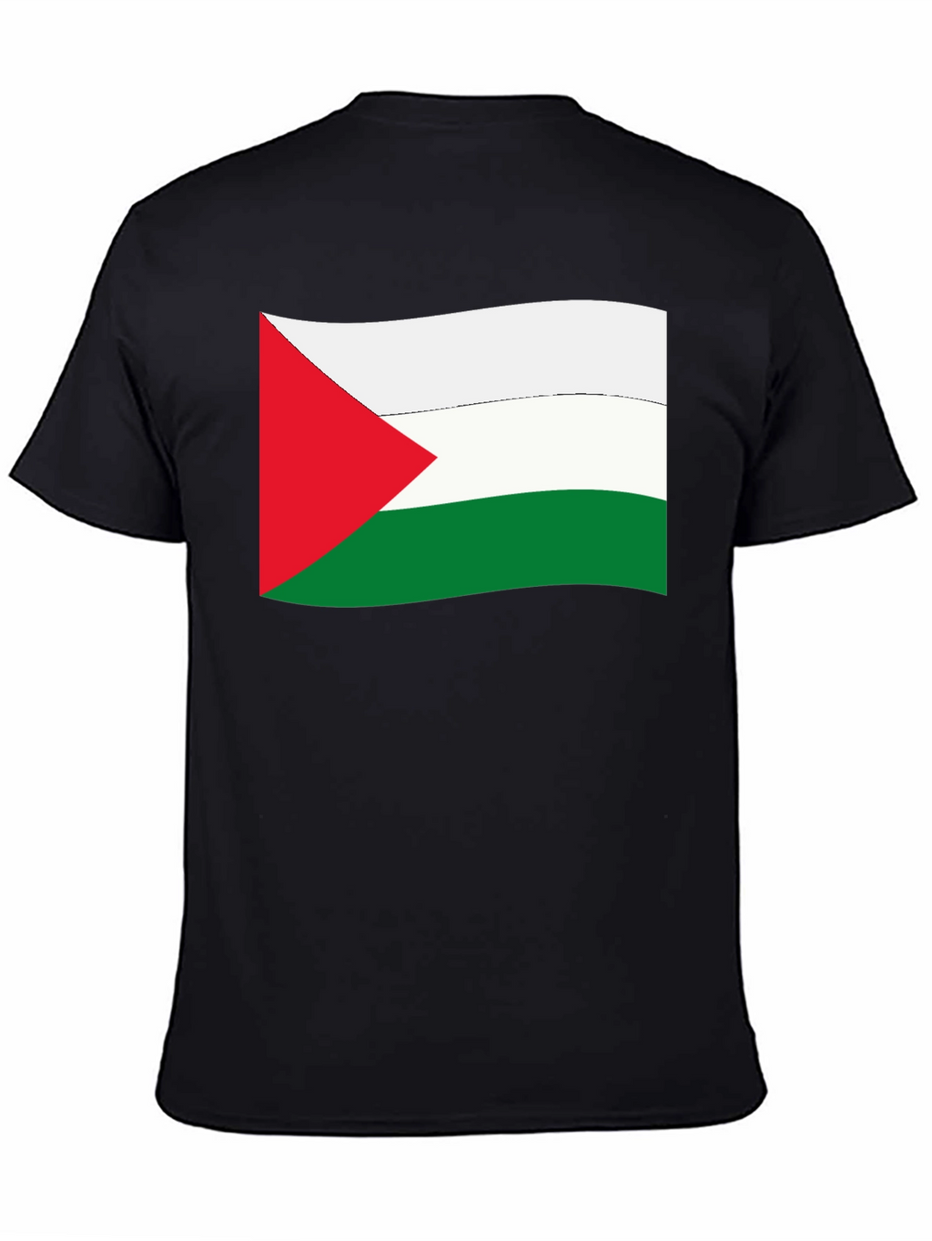 Palestine Flag Graphic Tee - Black Cotton T-Shirt