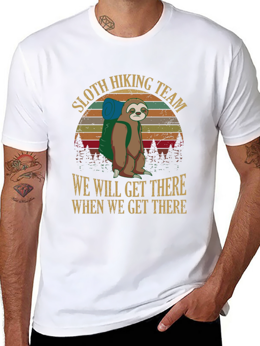 Sloth Hiking Team Graphic Tee