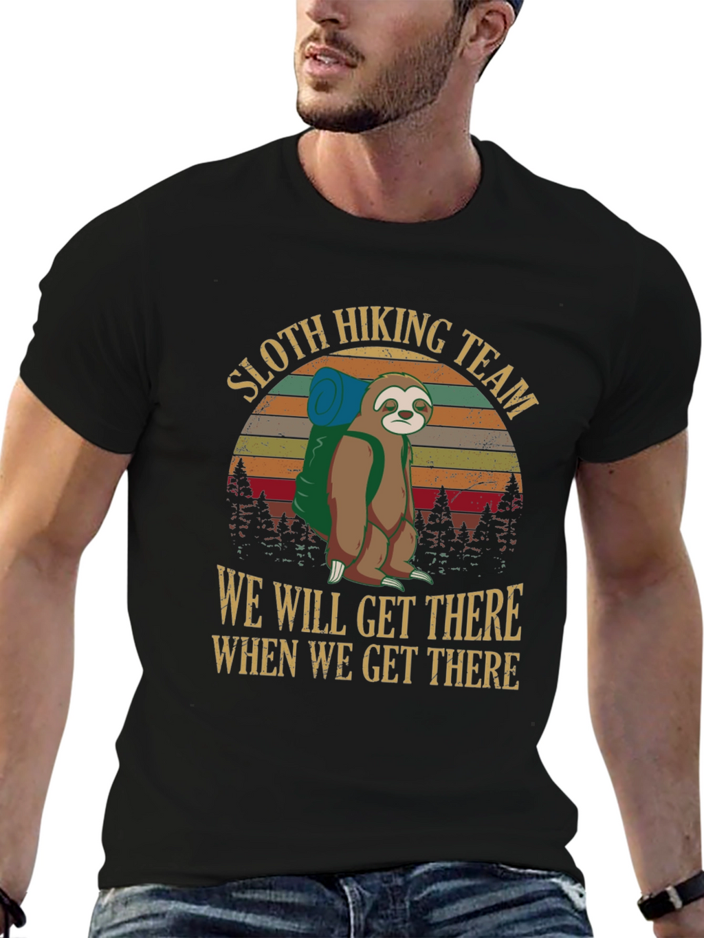 Sloth Hiking Team Graphic Tee
