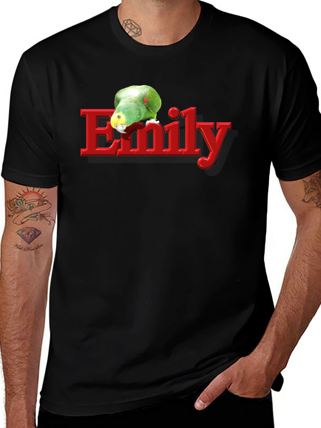 Emily Parrot Black T-Shirt