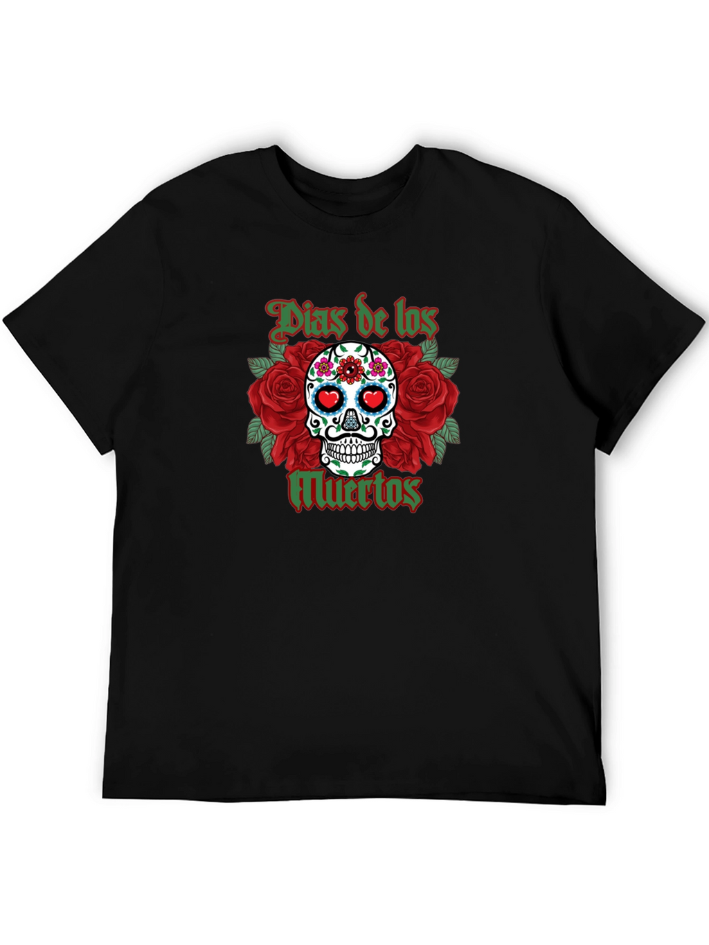 Dia de los Muertos Skull & Roses Graphic T-Shirt