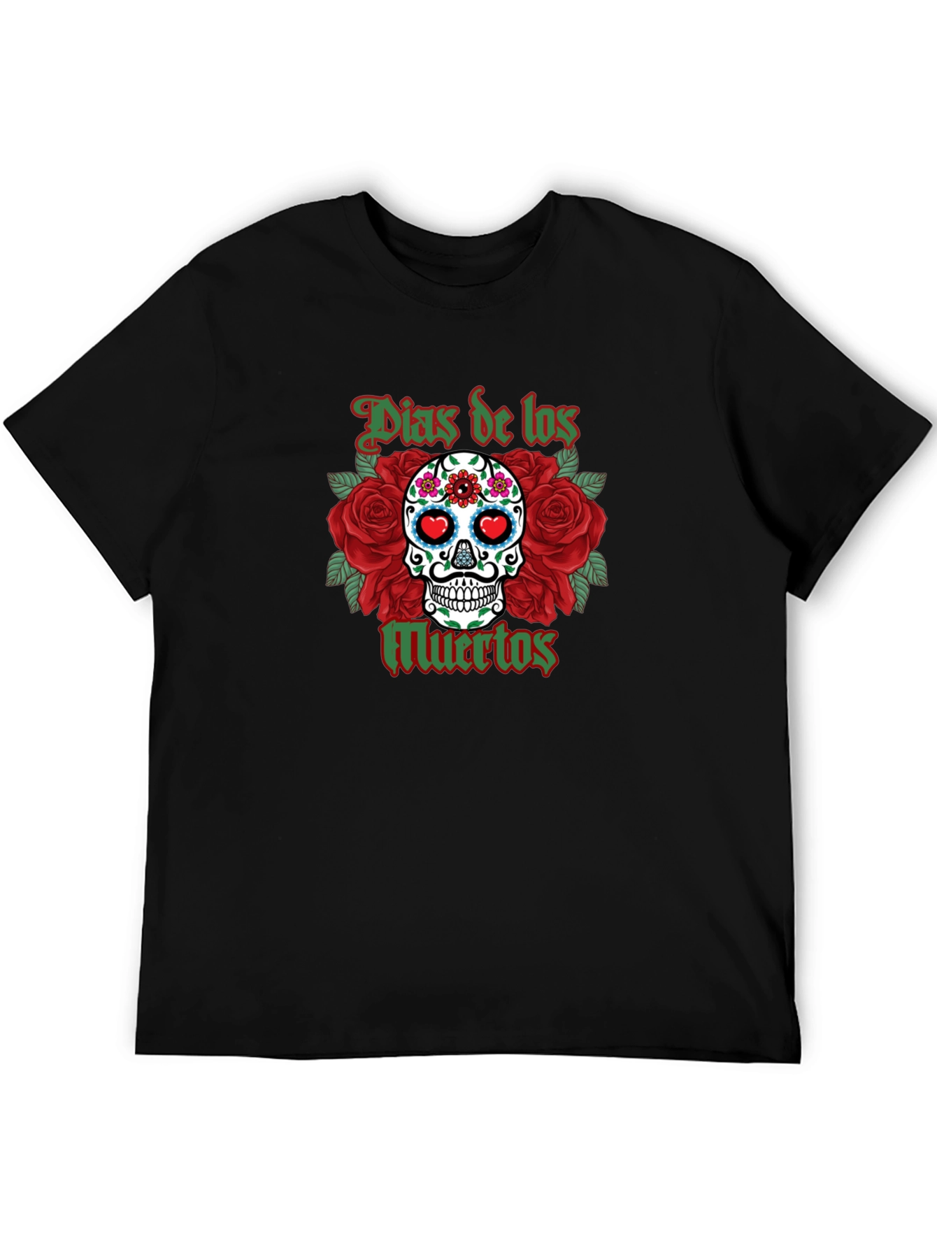 Dia de los Muertos Skull & Roses Graphic T-Shirt